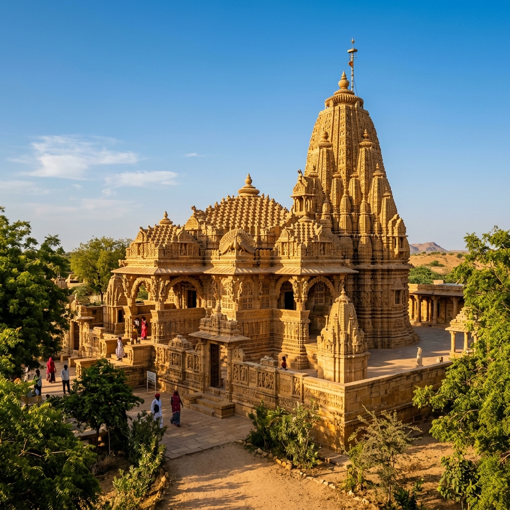 Lodurva Jain Temple with ornate sandstone carvings near Jaisalmer